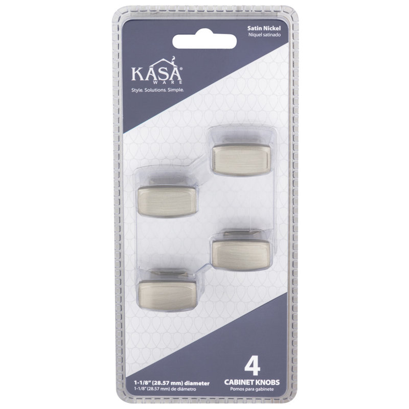 1 1/8" Length Bar Knob, Satin Nickel