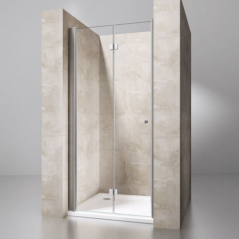  700x1900mm(WxH) Frameless Bifolding Shower Door - wide Entry Space - 6mm Tempered Glass, 90 Cm