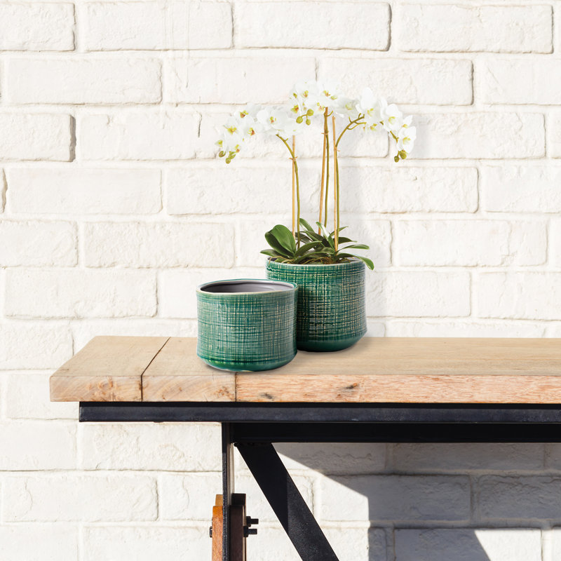 Phoenix Pot Planter - Set of 2, Green