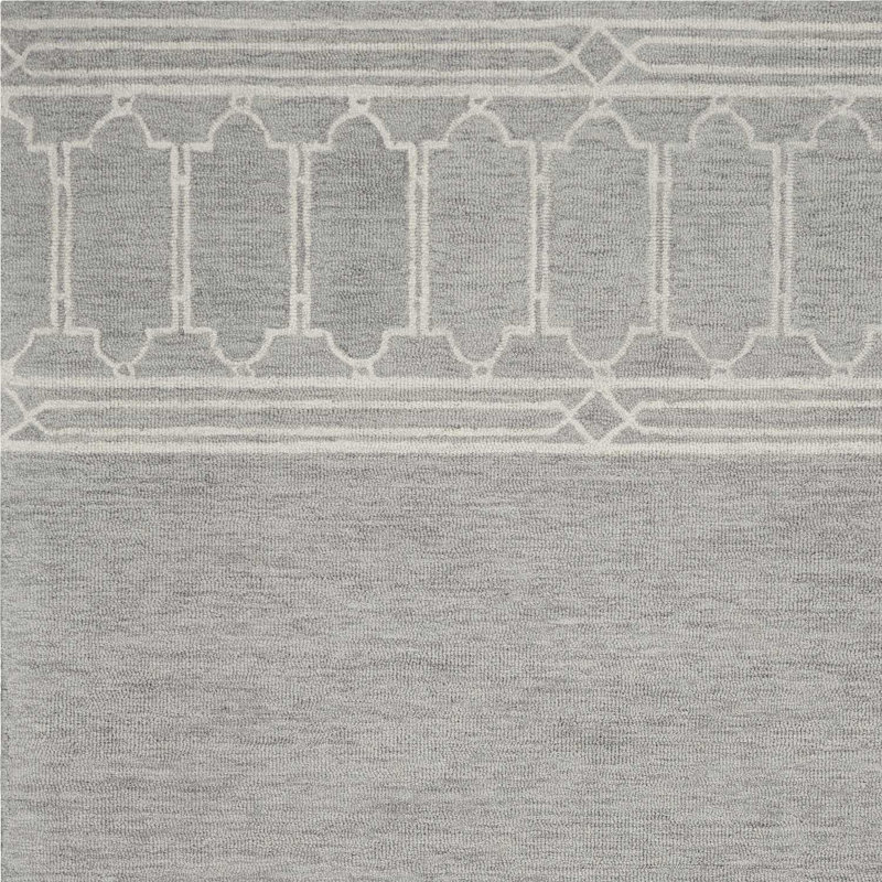 2' X 4' Wool Grey Area Rug