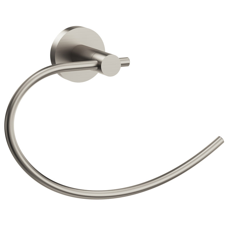 Wall-Mount Hand Towel Ring Bath Hardware Accessory, Brushed Nickel