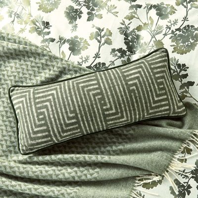 Yoko Geometric Green Rectangular Boudoir / Breakfast Cushion