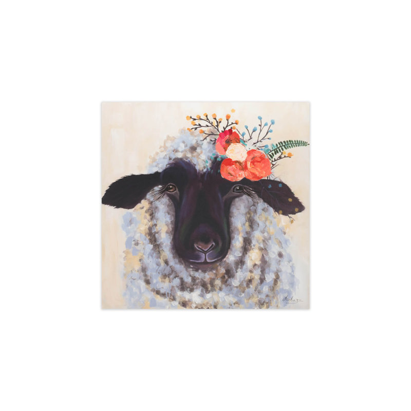 Content Ewe Hand Painted Acrylic Painting