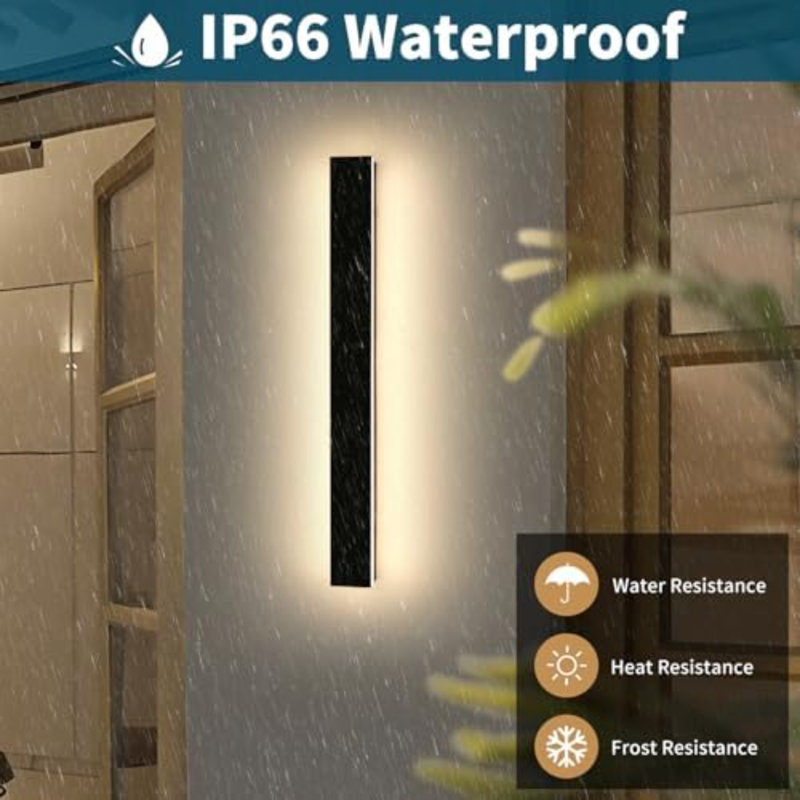 Applique murale d'extérieur moderne de 47 pouces, éclairage extérieur à intensité variable à DEL 3000K-6000K, IP65 imperméable, luminaire minimaliste pour garage pour les couloirs de maison avec télécommande