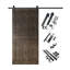 Porte de grange 4-en-1 fini et non assemblée en ébène de 48 po x 80 po Homber Ebony-139151142-139151149
