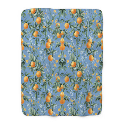 Sérénade citron-lime - couverture sherpa de qualité supérieure - reproduction d'art luxueuse