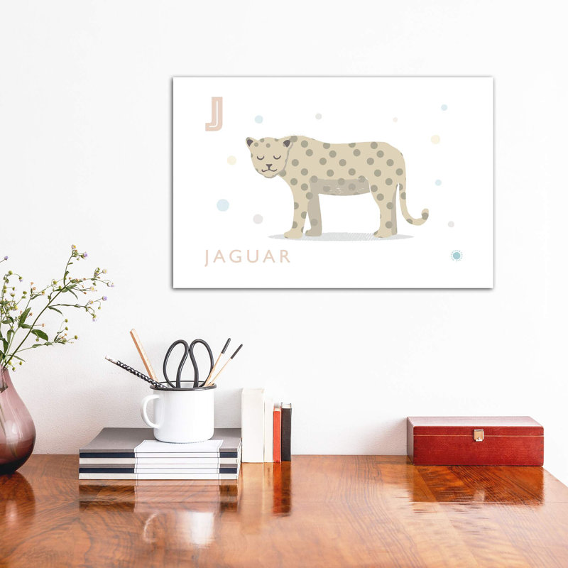 Jaguar - impression d'art graphique, Pas de tapis, Toile tendue, H 40 po x l 60 po x 1,5 po