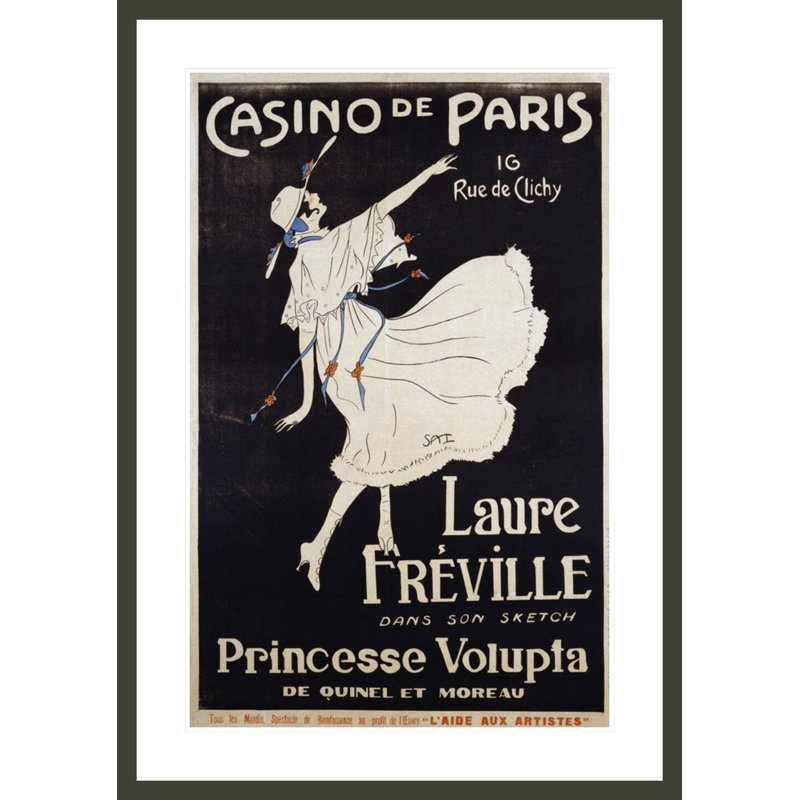 Affiche du casino de Paris Laure Freville par Inconnu, impression giclée encadrée, H 41,5 po x l 29,29 po