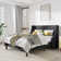 Bowdoin Modern Linen Upholstered Wingback Platform Bed with Wooden Slats