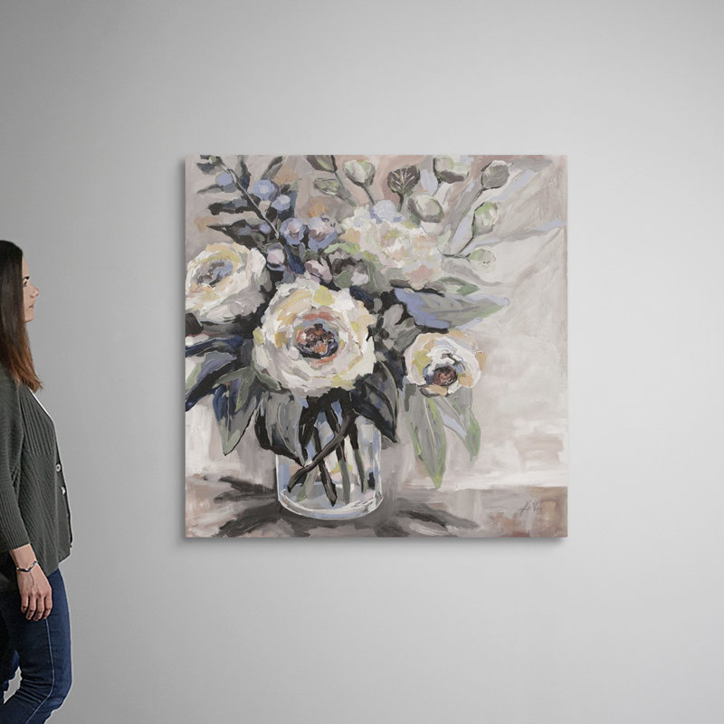 «Delighted Greige» par Jeanette Vertentes - reproduction d'art sur toile, H 48 po x l 48 po x P 1,25 po, Toile tendue