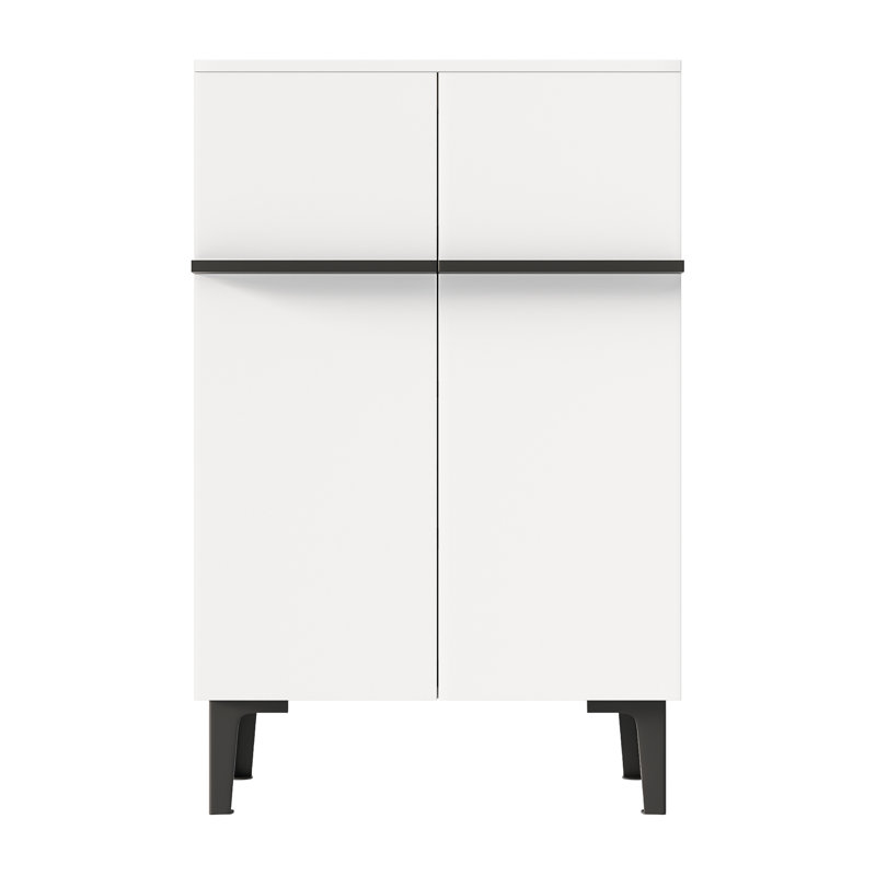 8 Pair Shoe Storage Cabinet, White