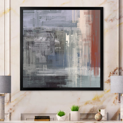 «Grey and Black Frozen Grunge Art», reproduction d'art sur toile encadrée