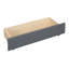 Lit plateforme moderne en lin gris avec lit gigogne caché pour chambre d'amis-841362560