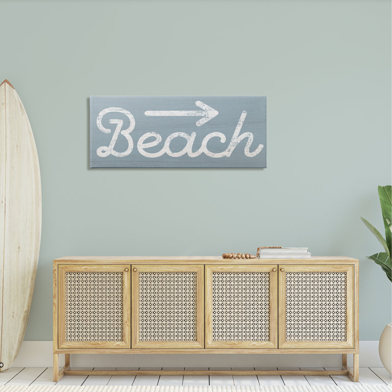 «Vintage Beach Arrow» par Daphne Polselli - Art textuel sur, H 20 po x l 48 po x P 1,5 po