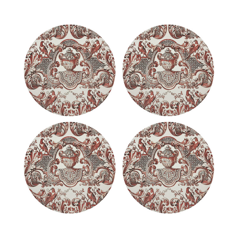 Royal Delft William and Mary Pebble 16" Vinyl Placemat, Red