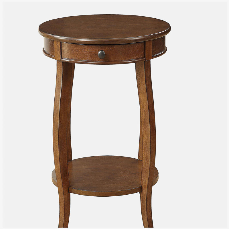 Une table d'appoint en bois de noyer avec un tiroir., Noyer