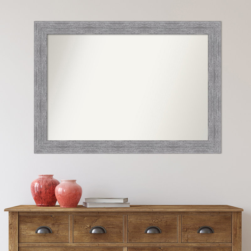 Bark Rustic Grey Bathroom Vanity Non-Beveled Wall Mirror, 29 " H x 41 " W