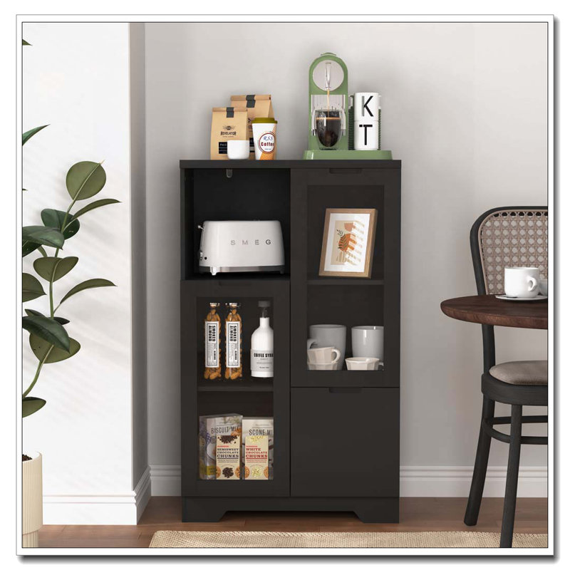 Arched Storage Cabinet, Black