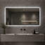 Miroir de salle de bain rétroéclairé par DEL de 122 x 61 cm (48 x 24 pouces), miroir de courtoisie rectangulaire arrondi à intensité variable avec fonction antibuée et mémoire.