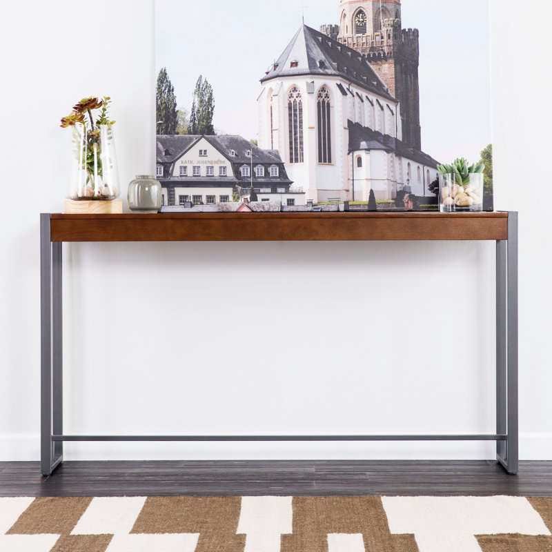 Danille 54'' Console Table, Dark Tobacco / Gunmetal