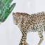 Tabouret de jardin en céramique à thème Jungle, table d'appoint multifonctionnelle avec graphiques guépard et jungle pour une utilisation intérieure et extérieure