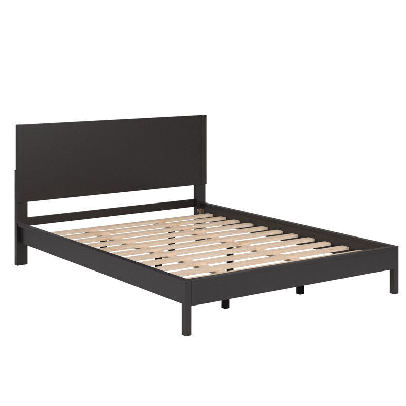Ismail Danish-Inspired Modern Platform Bed, Queen, Black