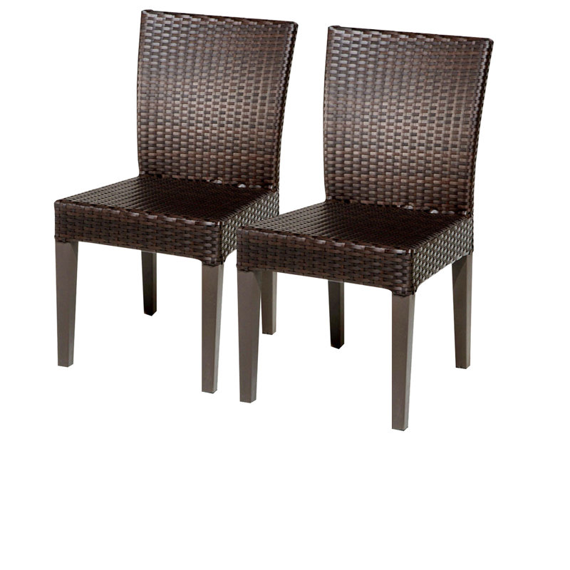 Anastase Wicker Outdoor Dining Side Chair, Navy Performance