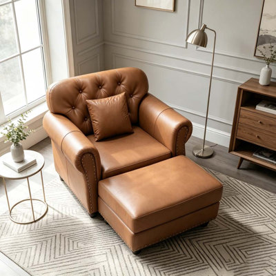 41.3"Upholstered Faux Leather Chair