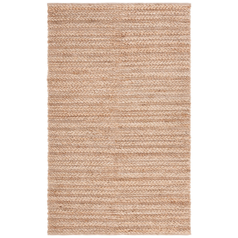 Kayshla Natural Fiber Handwoven Jute/Cotton Rug in Natural/Brown, Square 6'