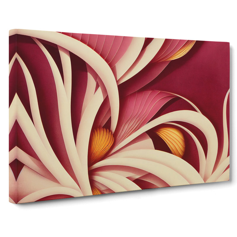 Fine Flowers Art Deco - Wrapped Canvas, 50cm H x 76cm W x 3cm D