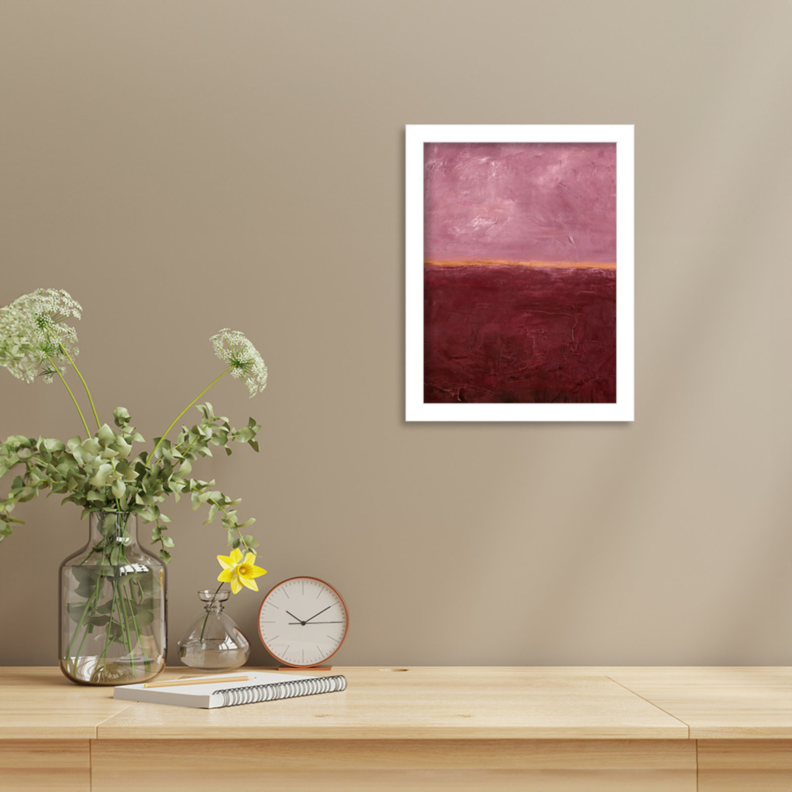 Edge Rose Print by Design Fabrikken, 13" H x 10" W, White