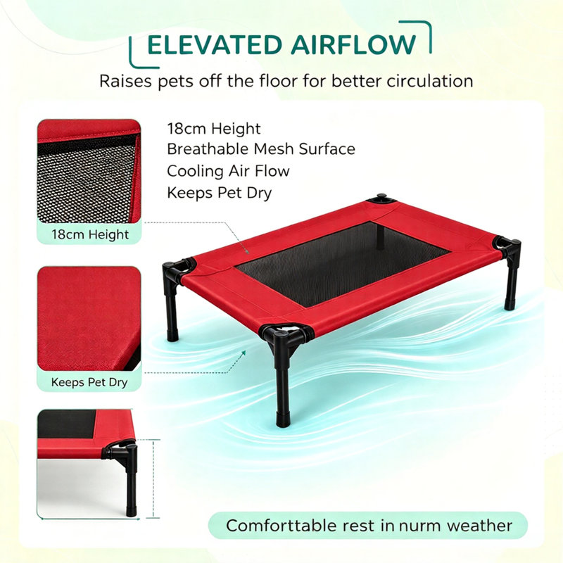 Polyester Pet Bed, Red