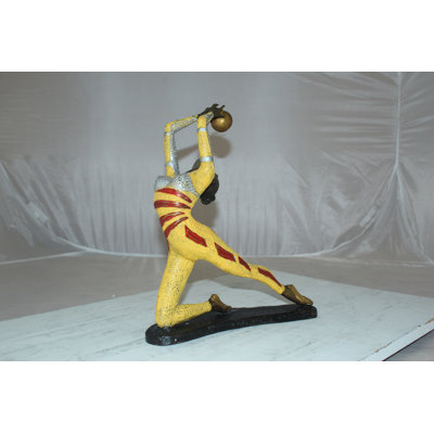 Ballet Dancer with a Ball Bronze Statue -  Size: 12"L x 6"W x 14"H.