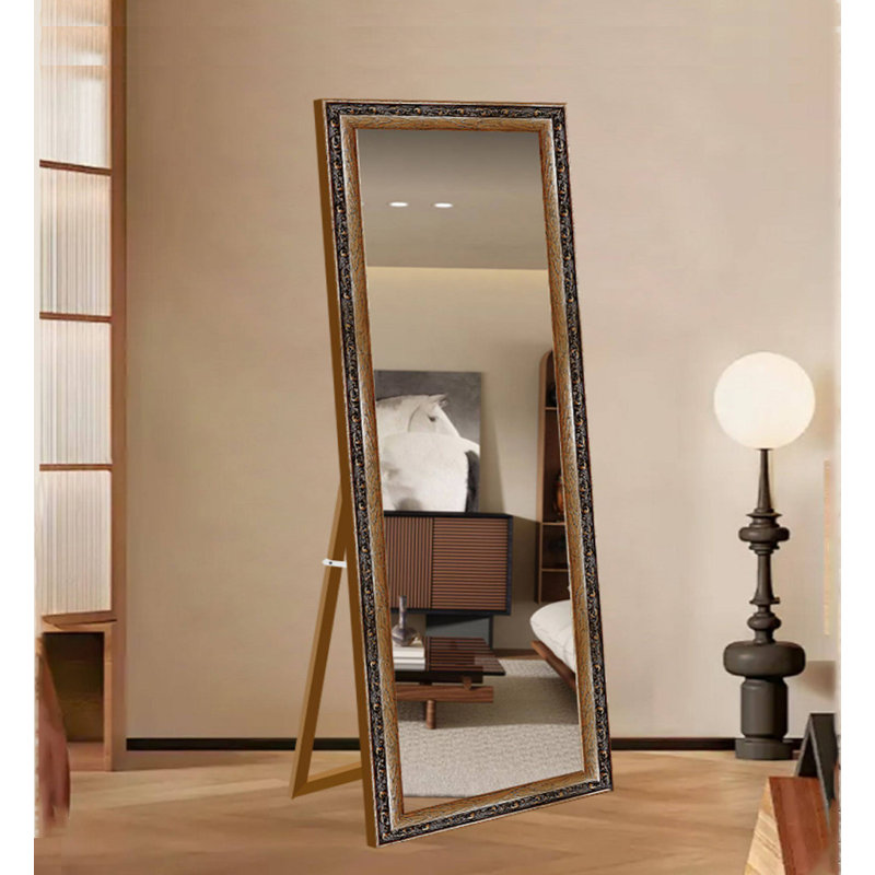 Miroir pleine grandeur de style médiéval, Light Brown, 78.74" H x 39.37" W