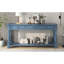 Console Console de 63 po de long avec tiroirs et tablette pour le vestibule, le couloir et le salon (bleu marine)