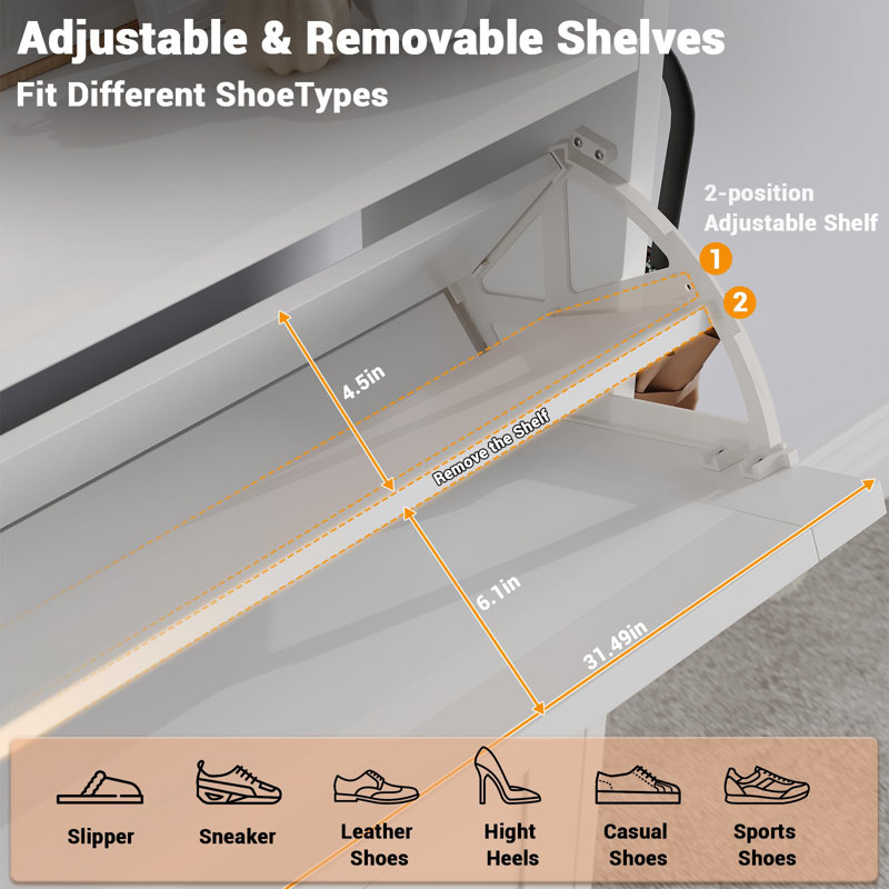 16 Pair Flip Down Shoe Storage
