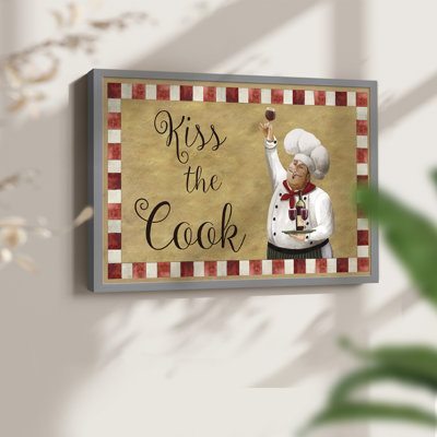 Kiss The Cook -Framed Print - Restickable
