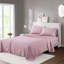 Très grand drap 4 pièces imprimé - 100% microfibre, doux et lisse, infroissable pour une utilisation toute l'année, 1 drap plat, 2 taies d'oreiller et 2 taies d'oreiller, matelas entièrement élastiqués de 16 po, lavable à la machine-121170003