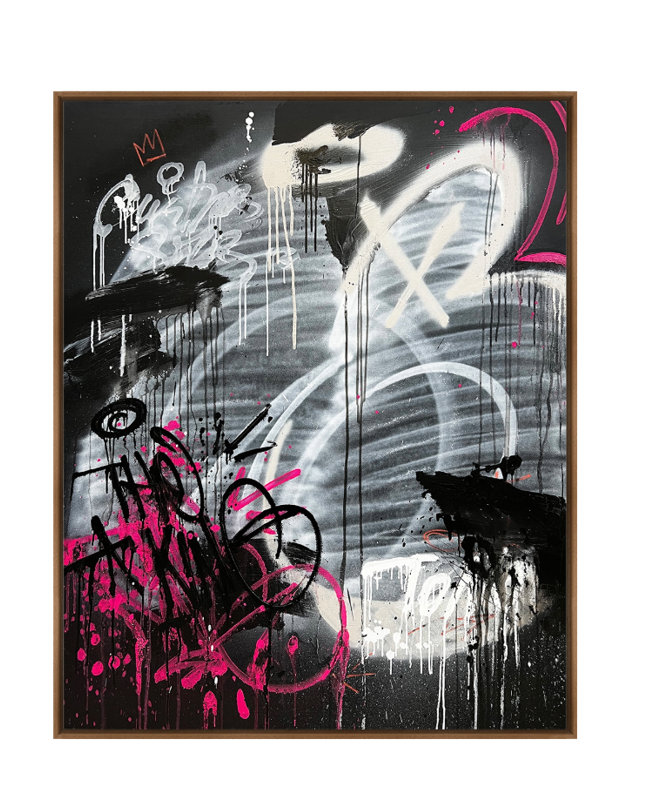 Velora Single Picture Frame Painting on Wood, 130 cm H x 100 cm W, Walnut