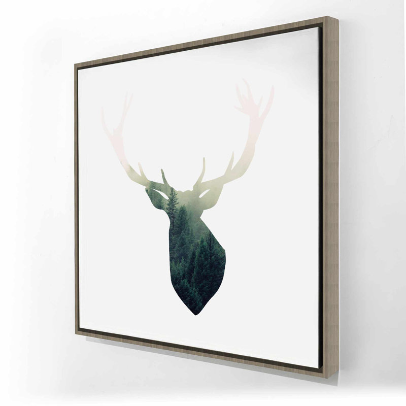 Toile encadrée Hygge Deer, Vert
