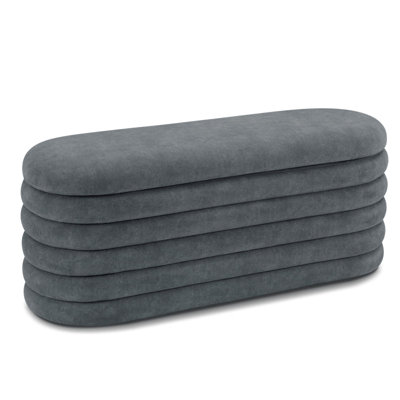 Berkeley Storage Ottoman Bench, Upholstered Fabric End of Bed Bench with Storage