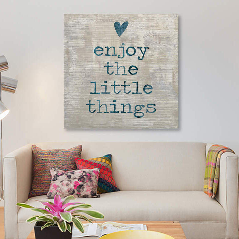 « adore the little things i », impression sur toile, H 26 po x l 26 po x P 1,5 po, Toile tendue, Pas de tapis