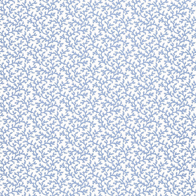 Papier peint Coral Vine, Bleu / blanc
