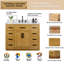 Meuble-lavabo simple 42 po avec tiroir, tablette, prise de courant et plateau en marbre d'ingénierie-2137449799-2137449796