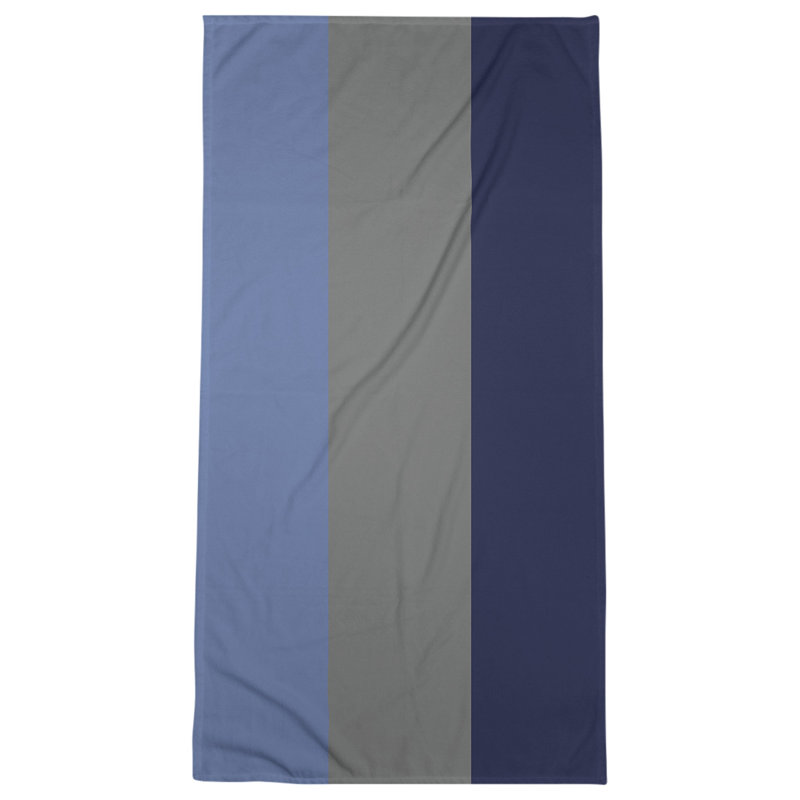 Cotton Blend Lightweight Beach Towel, Blue/Gray/Navy