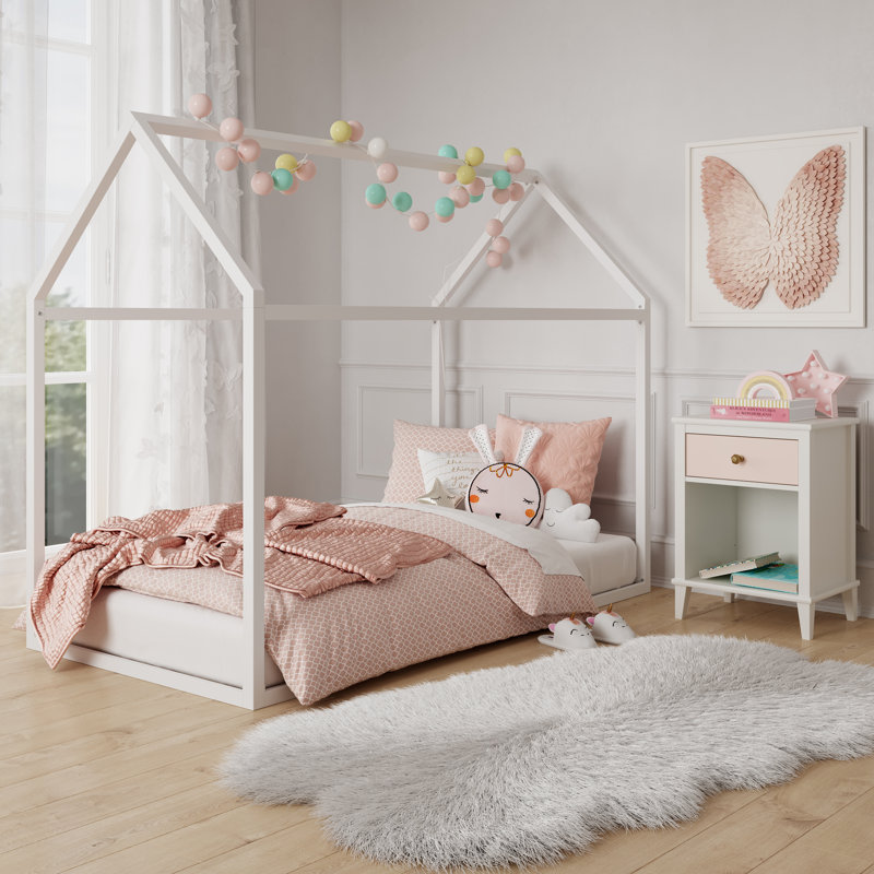 Nova Metal Montessori House Bed, Twin, White