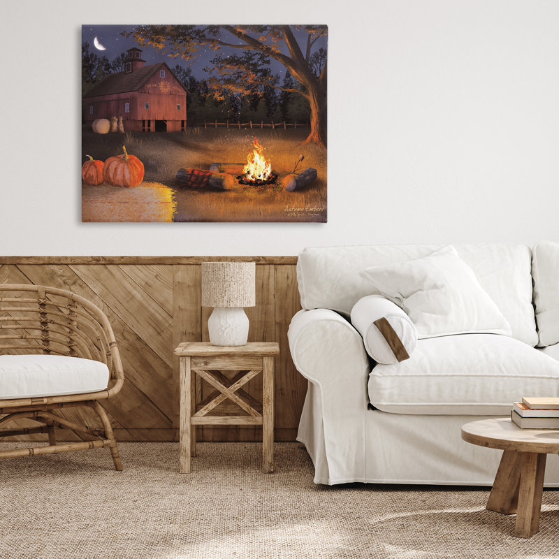 Feuilles d'automne sur toile, conception de Billy Jacobs, H 24 po x l 30 po