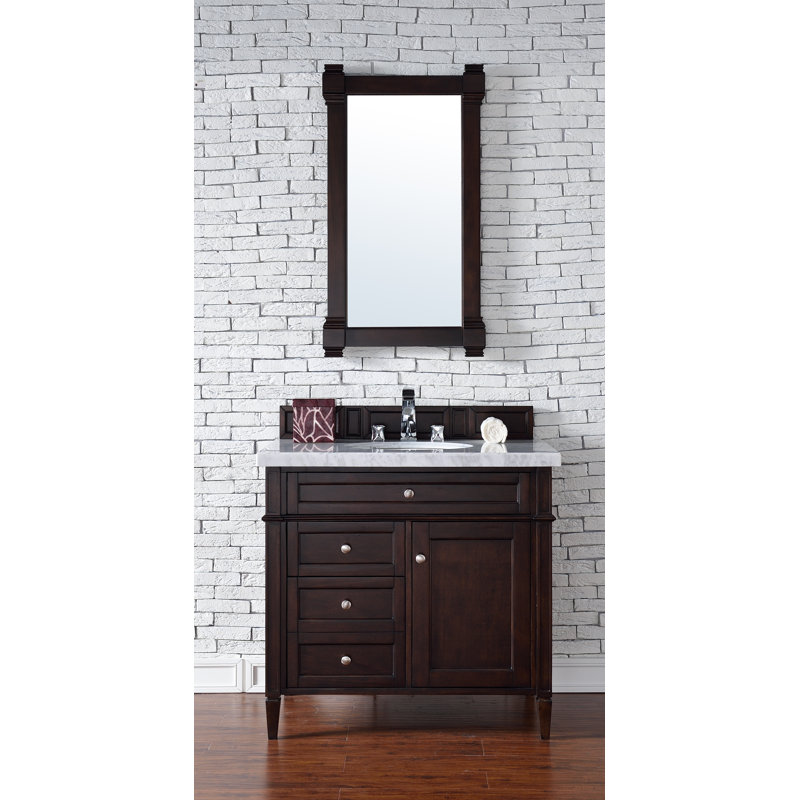 Brittany 36'' W Single Bathroom Vanity Base, Burnished Mahogany