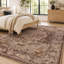 Tapis brun châtaignier traditionnel antidérapant lavable à la machine-1835315798