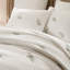 Ensemble de courtepointe légère 100% coton 3 pièces double / grand 100% coton brodé blanc / sauge Willow-134366811-134366813